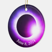 Sonnenfinsternis 2024, 8. April Keramik Ornament (Links)