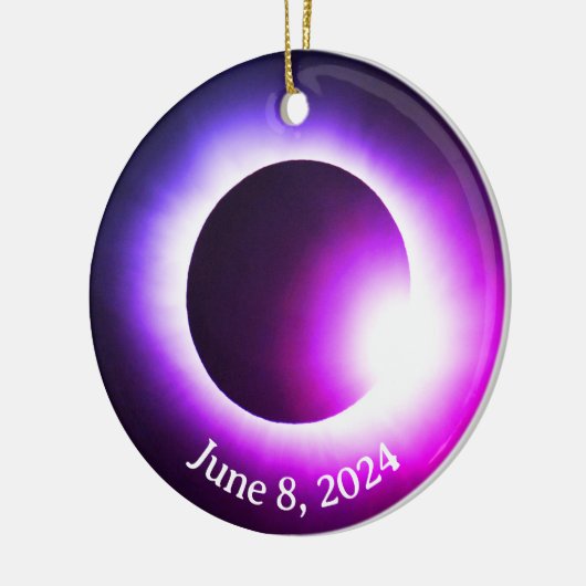 Sonnenfinsternis 2024, 8. April Keramik Ornament (Links)