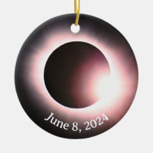 Sonnenfinsternis 2024, 8. April Keramik Ornament