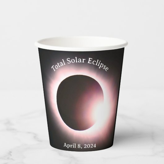 Sonnenfinsternis 2024, 8. April Pappbecher (Vorderseite)