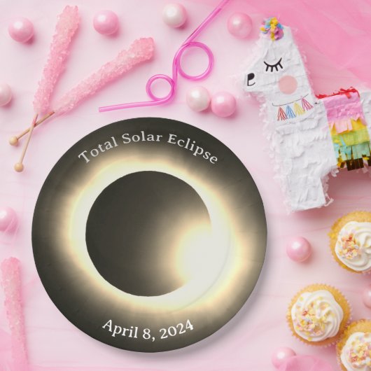 Sonnenfinsternis 2024, 8. April Pappteller (Party)