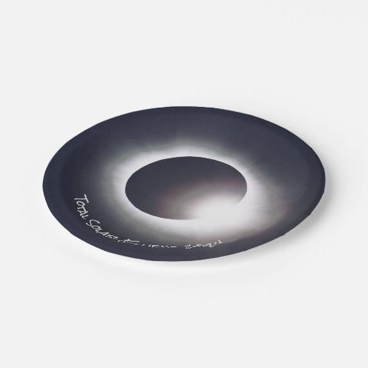 Sonnenfinsternis 2024, 8. April Pappteller (Schrägansicht)