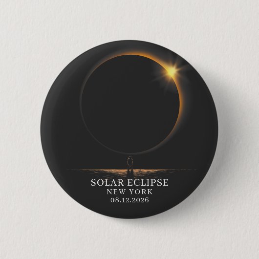 Sonnenfinsternis 2026 Himmelsastronomie Button (Vorderseite)