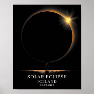 Sonnenfinsternis 2026 Island Himmelserscheinung Poster