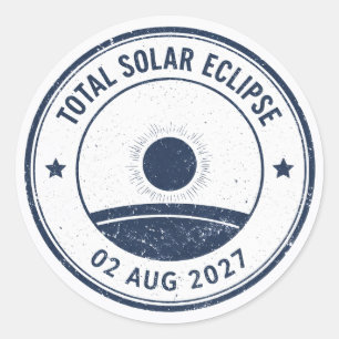 Sonnenfinsternis 2. August 2027 Runder Aufkleber
