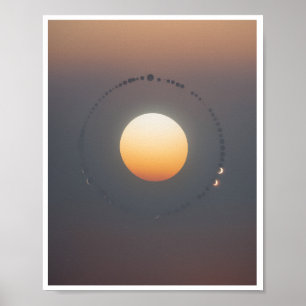 Sonnenfinsternis am Himmelshintergrund Poster