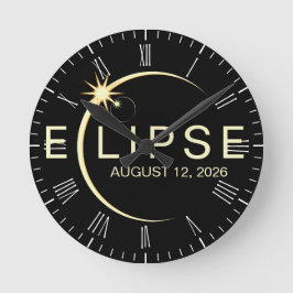 Sonnenfinsternis Astronomie Ereignis 2026 Runde Wanduhr