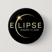 Sonnenfinsternis Astronomie-Event 2026 Button (Vorderseite)