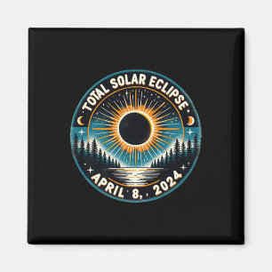 Sonnenfinsternis Astronomie Vintage 2024 Sonnenfin Magnet