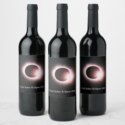 Sonnenfinsternis insgesamt 2024 weinetikett (Flaschen)