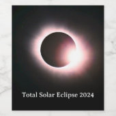Sonnenfinsternis insgesamt 2024 weinetikett (Einzelnes Label)