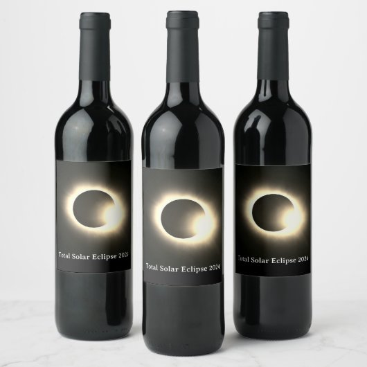 Sonnenfinsternis insgesamt 2024 weinetikett (Flaschen)