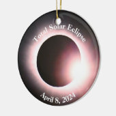 Sonnenfinsternis insgesamt 8. April 2024 Keramik Ornament (Links)