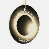 Sonnenfinsternis insgesamt 8. April 2024 Keramik Ornament (Rechts)