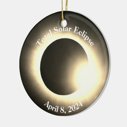 Sonnenfinsternis insgesamt 8. April 2024 Keramik Ornament (Links)