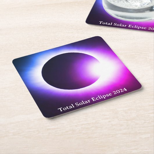 Sonnenfinsternis insgesamt 8. April 2024 Rechteckiger Pappuntersetzer (angewinkelt)