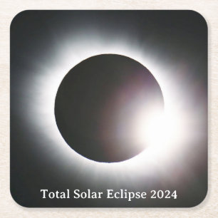 Sonnenfinsternis insgesamt 8. April 2024 Rechteckiger Pappuntersetzer