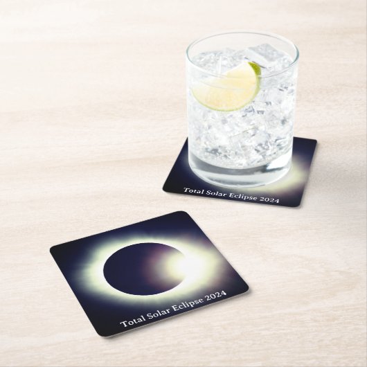 Sonnenfinsternis insgesamt 8. April 2024 Rechteckiger Pappuntersetzer (Vor Ort)