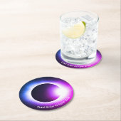 Sonnenfinsternis insgesamt 8. April 2024 Runder Pappuntersetzer (Vor Ort)