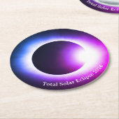 Sonnenfinsternis insgesamt 8. April 2024 Runder Pappuntersetzer (Angewinkelt)