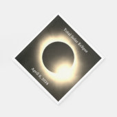 Sonnenfinsternis insgesamt, 8. April 2024 Serviette (Ecke)