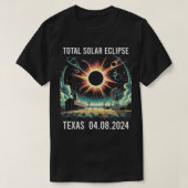 Sonnenfinsternis insgesamt am 8. April 2024 T-Shirt (Design vorne)