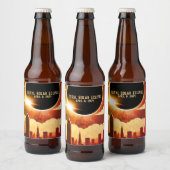 Sonnenfinsternis insgesamt CITY 8. April 2024 Sonn Bierflaschenetikett (Flaschen)