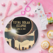 Sonnenfinsternis insgesamt CITY 8. April 2024 Sonn Pappteller (Party)