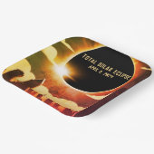 Sonnenfinsternis insgesamt CITY 8. April 2024 Sonn Pappteller (Gewinkelt)