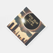 Sonnenfinsternis insgesamt CITY 8. April 2024 Sonn Serviette (Ecke)