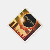 Sonnenfinsternis insgesamt CITY 8. April 2024 Sonn Serviette (Ecke)