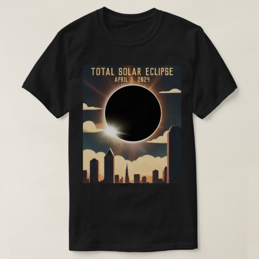 Sonnenfinsternis insgesamt CITY 8. April 2024 Sonn T-Shirt (Design vorne)