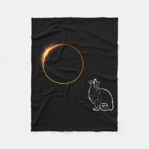 Sonnenfinsternis-Katze Finsternisbrille Illustrati Fleecedecke