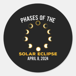 Sonnenfinsternis-Phasen Sonnenfinsternis Runder Aufkleber