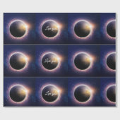 Sonnenfinsternis, realistisch blau geschenkpapier (Flach)