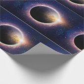 Sonnenfinsternis, realistisch blau geschenkpapier (Ecke)
