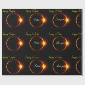 Sonnenfinsternis, realistisch schwarz-gelb geschenkpapier (Flach)