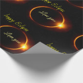 Sonnenfinsternis, realistisch schwarz-gelb geschenkpapier (Ecke)