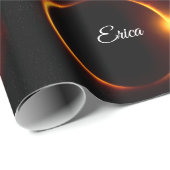 Sonnenfinsternis, realistisch schwarz-gelb geschenkpapier (Rolleneckpunkt)