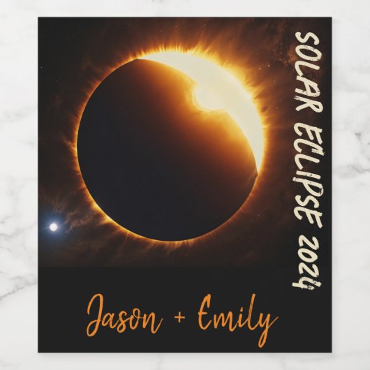 Sonnenfinsternis realistischer sonnenbearbeitbarer weinetikett (Einzelnes Label)