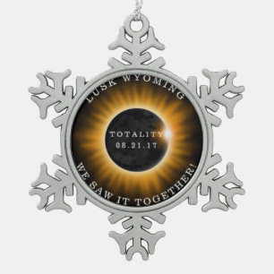 Sonnenfinsternis-Schneeflocken-Ornament-Souvenir Schneeflocken Zinn-Ornament