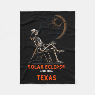 Sonnenfinsternis-Skelett Texas Souvenir-Illustrati Fleecedecke
