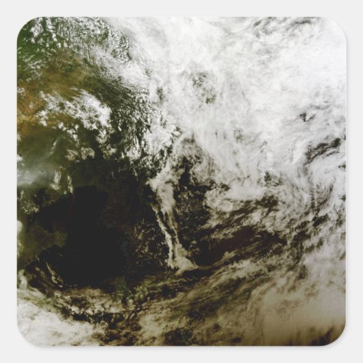 Sonnenfinsternis über Südostasien Quadratischer Aufkleber (Vorderseite)