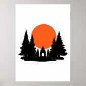 Sonnenfinsternis über Waldtempel Poster (Vorne)