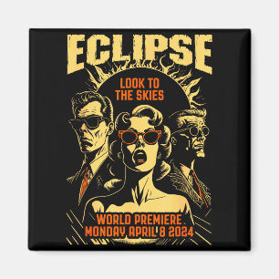 Sonnenfinsternis Vintage Science-Fiction-Design Magnet