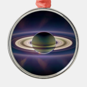 Sonnenfinsternis von Saturn von Cassini Silbernes Ornament