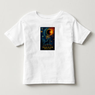 Sonnenfinsternis Wolf Sternen Nacht Wildernis Kleinkind T-shirt