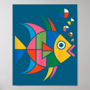 Sonnenfisch Grafik Fischliebhaber Illustration Poster