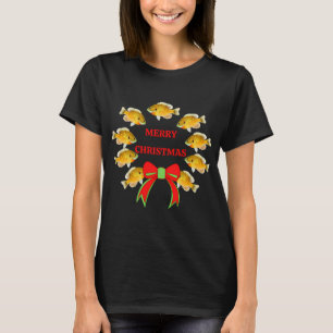 Sonnenfisch Kranz Frohe Weihnachten T-Shirt