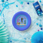 Sonnenfische und Taucher-Cartoon Pappteller (Party)